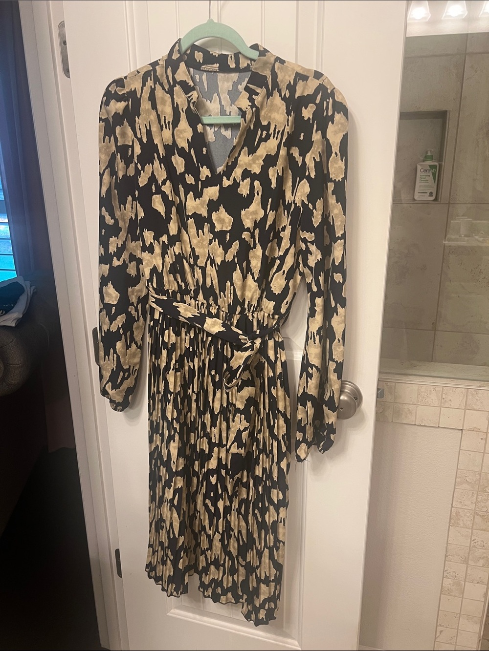 Midnight and Beige Printed Women’s Dress